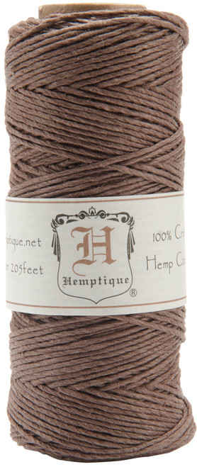 Hemptique Hemp Cord Spool 20lb 205'-Dark Brown - HS20-DRKBR - 091037029324