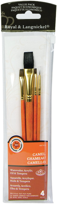 Royal & Langnickel(R) Sable/Camel Value Pack Brush Set-4/Pkg - 9113 - 090672226235 Royal & Langnickel(R) Sable/Camel Value Pack Brush Set-4/Pkg - 9113 - 090672226235