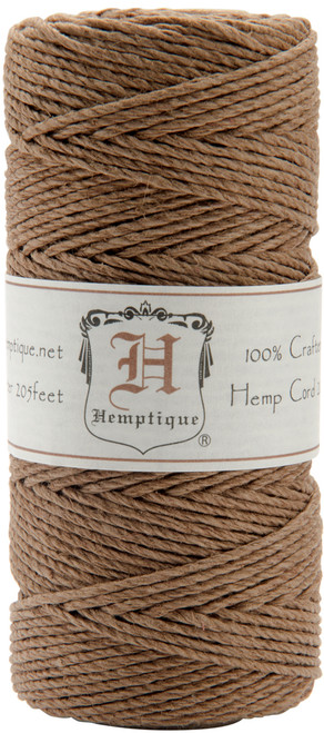 Hemptique Hemp Cord Spool 20lb 205'-Light Brown HS20-LTBR - 091037029331