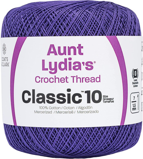 Aunt Lydia's Classic Crochet Thread Size 10-Violet 154-119 - 073650767364