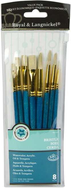 Royal & Langnickel(R) Bristle Value Pack Brush Set-8/Pkg - 9154 - 090672225597