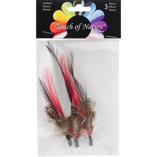 Touch Of Nature Feather Picks 3.5" 3/Pkg-Red, White & Black MD38104 - 684653381046