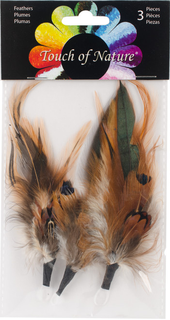 Touch Of Nature Feather Picks 4.5" 3/Pkg-Natural Badger Hackle & Pheasant MD38124 - 684653381244