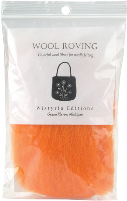 Wistyria Editions Wool Roving 12" .22oz-Orange -R-W824R - 893812001286