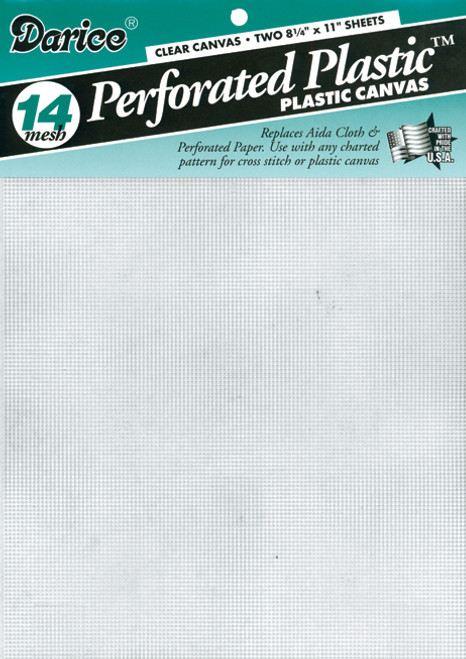 Zehrco-Giancola Perforated Plastic Canvas 14ct 8.25x11" 2/Pk-Clear -39500-1 - 082676077906
