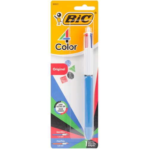 BIC 4-Color Retractable Ballpoint Pen-Black, Blue, Red & Green - MMXP11C - 070330900318