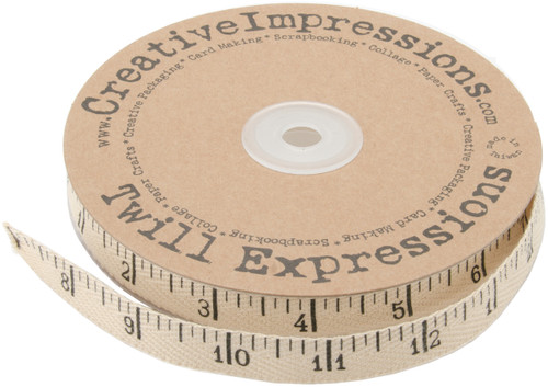 Creative Impressions Printed Twill .5"X25yd-Antique Ruler - TWILL-80486 - 871097004864