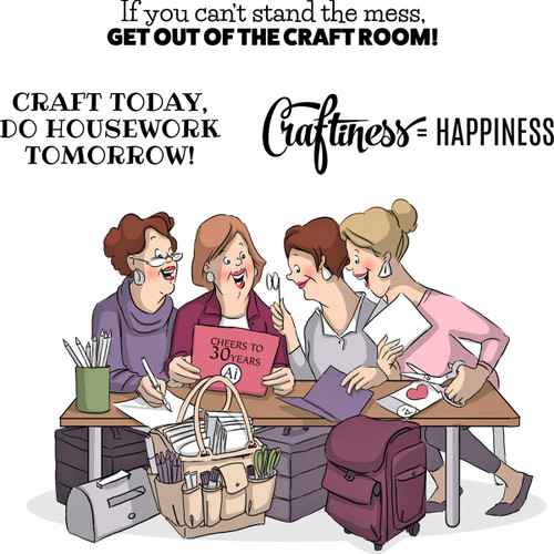 Art Impressions Girlfriends Clear Stamps-Crafty Girls 4890