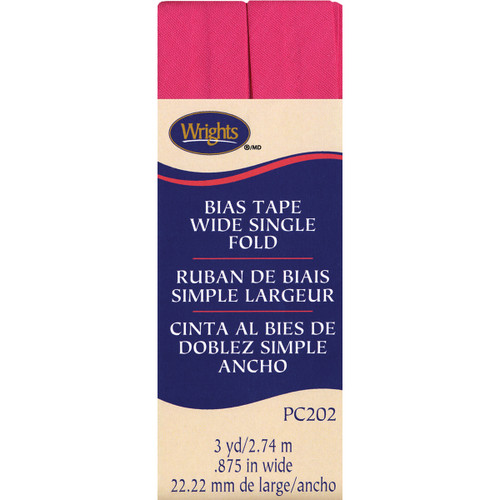 Wrights Single Fold Bias Tape .875"X3yd-Berry Sorbet - 117-202-1232 - 070659895142