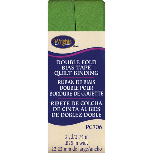 Wrights Double Fold Quilt Binding .875"X3yd-Kiwi - 117-706-1136 - 070659895128