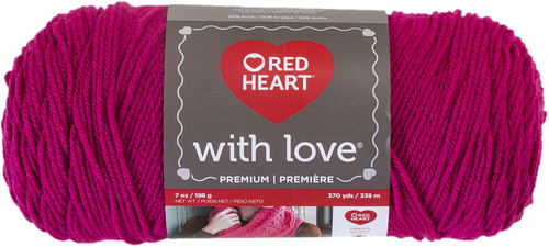 Red Heart With Love Yarn-Hot Pink E400-1701 - 073650817533