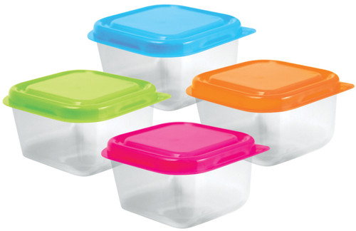 Craft Medley Bead Storage Containers W/Lids 4/Pkg-2.5"X1.5" - PB804
