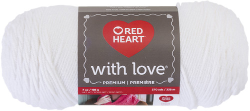 Red Heart With Love Yarn-White - E400-1001 - 073650817328
