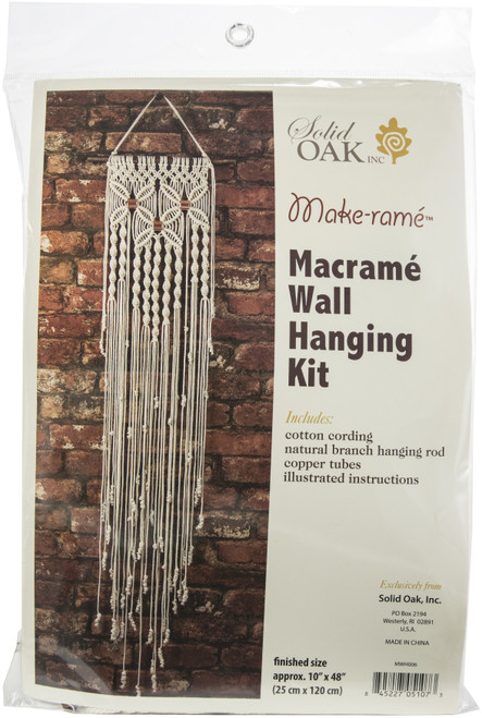 Solid Oak Macrame Wall Hanging Kit-Three Flowers MWH006 - 845227051073