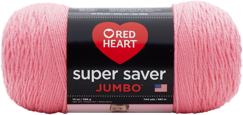 Red Heart Super Saver Jumbo Yarn-Perfect Pink - E302C-0706 - 073650016004