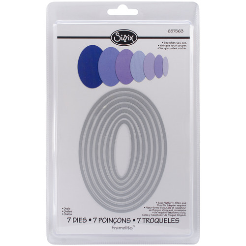 Sizzix Framelits Dies 7/Pkg-Ovals - 657563 - 841182061935 Sizzix Framelits Dies 7/Pkg-Ovals - 657563 - 841182061935