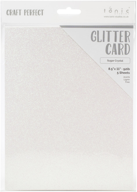 Craft Perfect Ombre Glitter Cardstock 8.5"X11"-Sugar Crystal GLTTRCRD-9968E - 818569029680