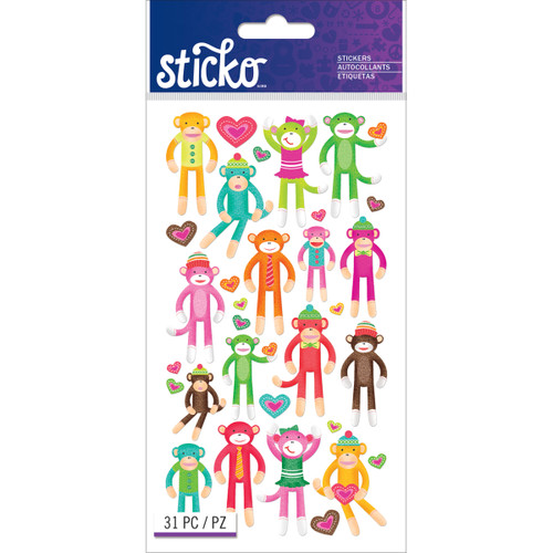 Sticko Stickers-Sock Monkey E5201293 - 015586829303