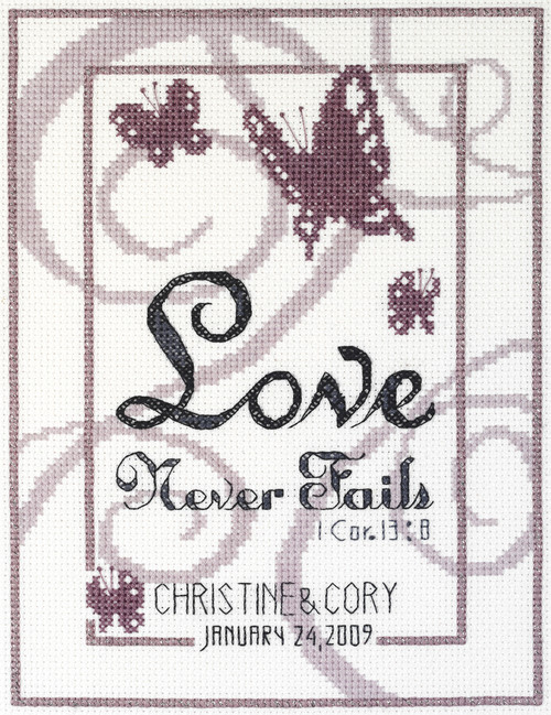 Janlynn Counted Cross Stitch Kit 6"X8"-Love Never Fails (14 Count) - 21-1348 - 049489213488 Janlynn Counted Cross Stitch Kit 6"X8"-Love Never Fails (14 Count) - 21-1348 - 049489213488