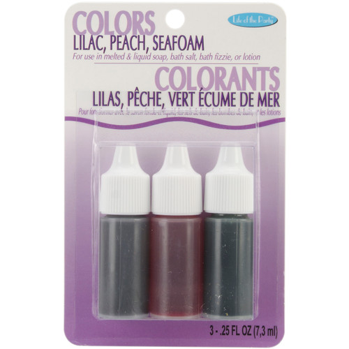 Life Of The Party Liquid Soap Dye 0.25oz 3/Pkg-Lilac, Peach & Seafoam - 530-07 - 649979530073