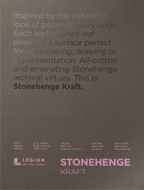 Stonehenge Paper Pad 9"X12" 15 Sheets/Pkg-Kraft 90lb SKP9X12 - 645248434165