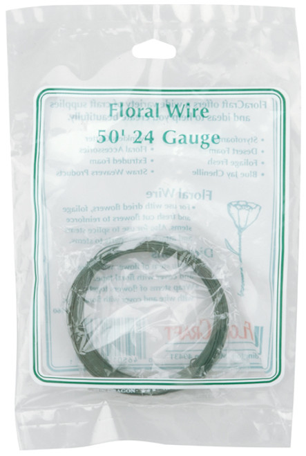 FloraCraft 24 Gauge Floral Wire 50'-Green S9660 - 046501966001