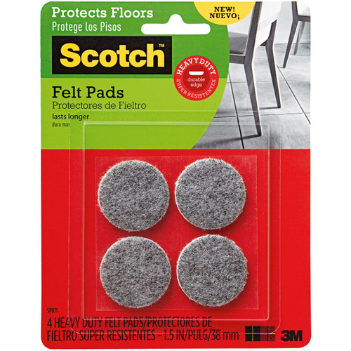 Scotch Heavy Duty Felt Pads 1.5"-4/Pkg - SP871 - 051141412368