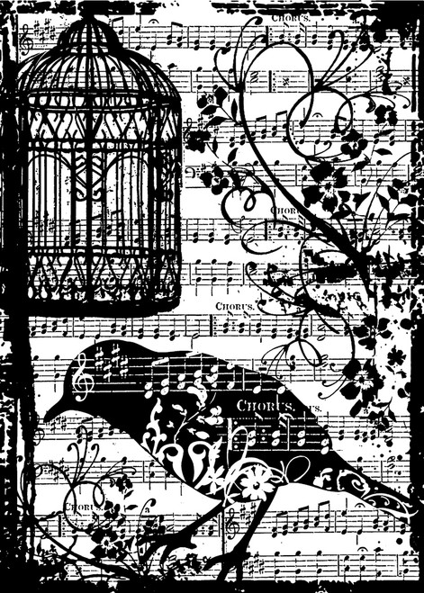 Tim Holtz Cling Stamp 2.5"X3.5"-Bird Song COM-033 - 653341831118