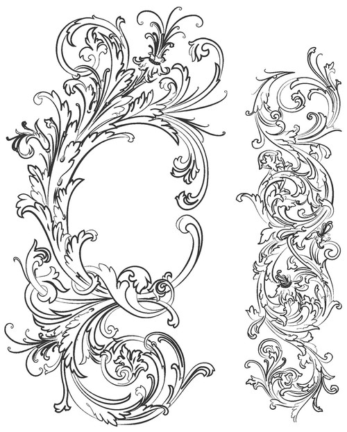 Tim Holtz Cling Stamps 7"X8.5"-Fabulous Flourishes CMS-070 - 653341832818