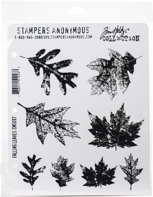 Tim Holtz Cling Stamps 7"X8.5"-Falling Leaves - CMS-097 - 736211510433