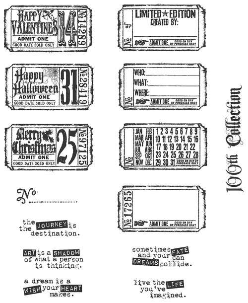 Tim Holtz Cling Stamps 7"X8.5"-Odds & Ends CMS-LG-100 - 736211510730