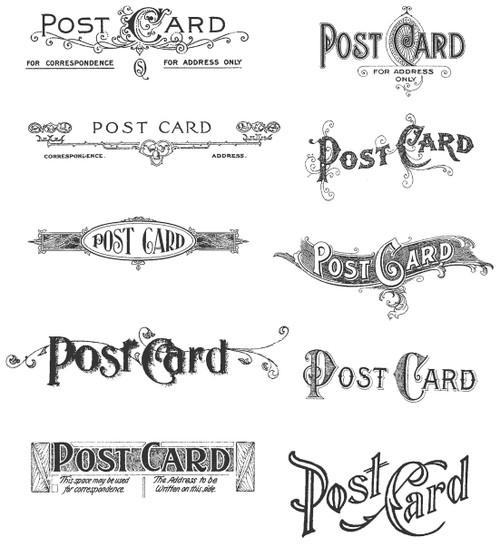 Tim Holtz Cling Stamps 7"X8.5"-Postcards CMS-099 - 736211510631