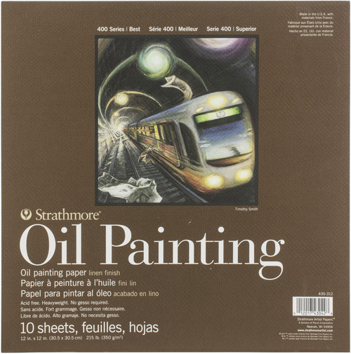 Strathmore 400 Series Oil Painting Pad 12"X12"-10 Sheets - 62430312 - 012017430428