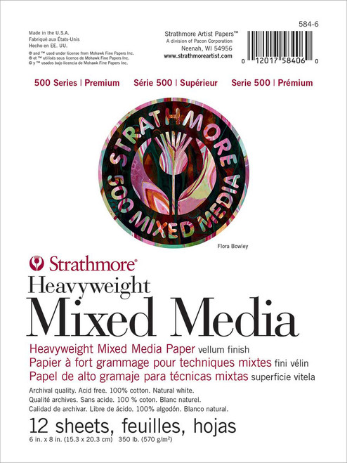 Strathmore 500 Series Heavyweight Mixed Media Pad 6"X8"-12 Sheets 62584600