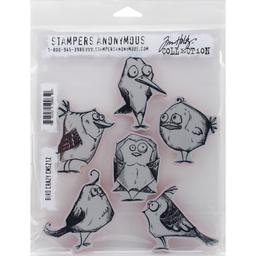 Tim Holtz Cling Stamps 7"X8.5"-Bird Crazy CMS-212 - 748252599650