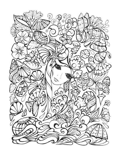 Creative Haven: Fanciful Faces Coloring Book-Softcover B6779355