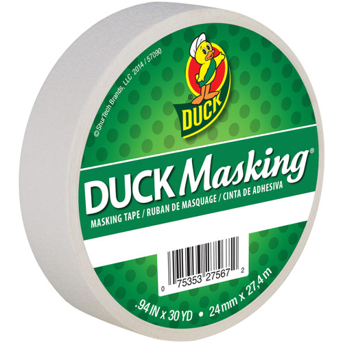 Duck Masking Tape .94"X30yd-White -DMT10-40878 - 075353275672