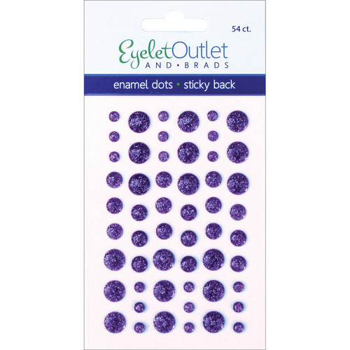 Eyelet Outlet Adhesive-Back Enamel Dots 54/Pkg-Glitter Violet EN54-E19C - 810787023648