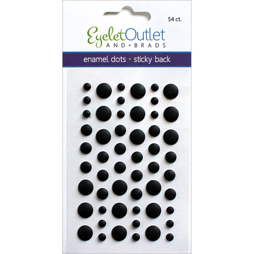 Eyelet Outlet Adhesive-Back Enamel Dots 54/Pkg-Matte Black EN54-E21B - 810787023723