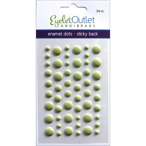 Eyelet Outlet Adhesive-Back Enamel Dots 54/Pkg-Matte Green EN54-E20A - 810787023679