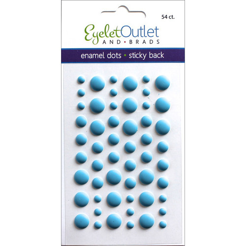 Eyelet Outlet Adhesive-Back Enamel Dots 54/Pkg-Matte Blue EN54-E20B - 810787023686