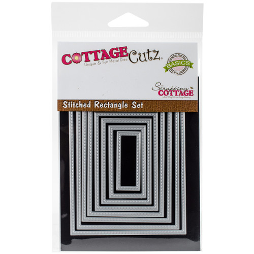 CottageCutz Basics Dies 8/Pkg-Stitched Rectangle, .6" To 4.25" CCB011 - 818561025109