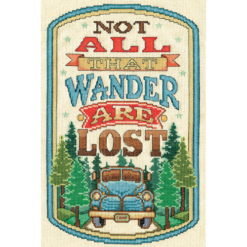 Design Works Counted Cross Stitch Kit 8"X12"-All That Wander (14 Count) - DW2900 Design Works Counted Cross Stitch Kit 8"X12"-All That Wander (14 Count) - DW2900
