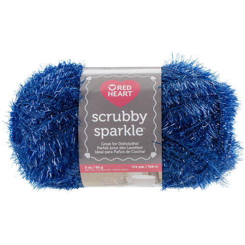 Red Heart Scrubby Sparkle Yarn-Blueberry - E851-8830 - 073650013805 Red Heart Scrubby Sparkle Yarn-Blueberry - E851-8830 - 073650013805