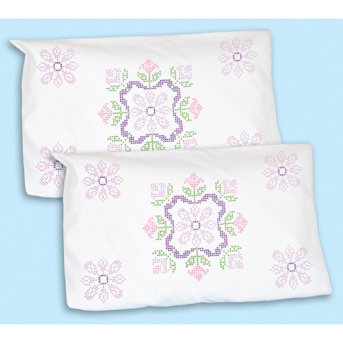 Jack Dempsey Stamped Pillowcase Shams 2/Pkg-XX Colonial - 1685 282