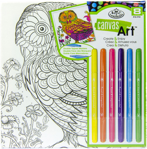 Royal & Langnickel(R) Canvas Art Markers Kit 10"X10"-Owl - RTN-253 - 090672373342