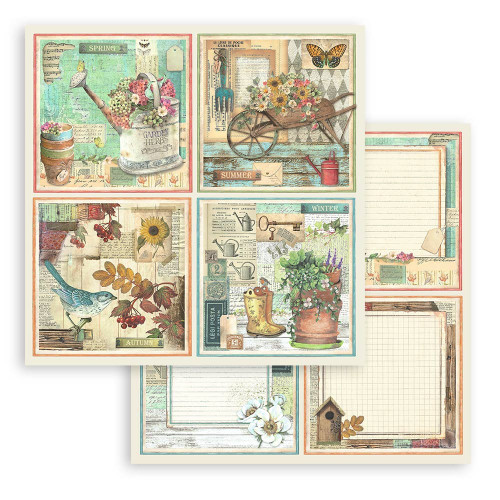 Stamperia Double-Sided Paper Pad 12"X12" 10/Pkg-Garden, 10 Designs/1 Each - SBBL43