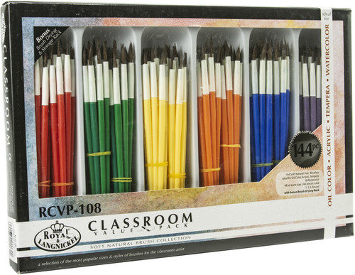 Royal & Langnickel Soft Natural Hair Paint Brushes 144/Pkg- - RCVP-108 Royal & Langnickel Soft Natural Hair Paint Brushes 144/Pkg- - RCVP-108