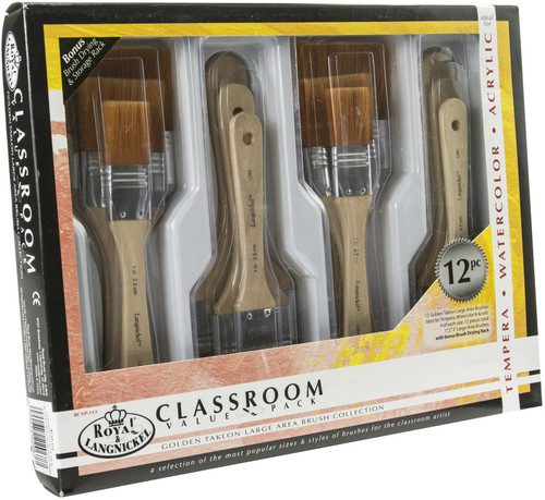 Royal & Langnickel(R) Golden Taklon Large Brush Box 12/Pkg- - RCVP-113 Royal & Langnickel(R) Golden Taklon Large Brush Box 12/Pkg- - RCVP-113