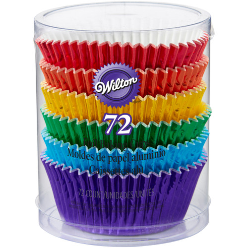Wilton Standard Baking Cups 72/Pkg-Multi Primary Foil W5172 - 070896651723